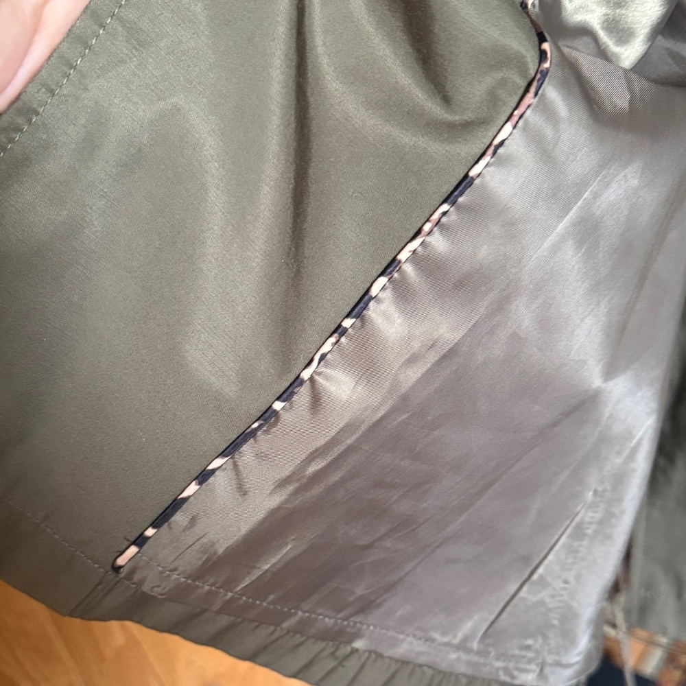 Via Spiga Olive Trench Coat with Double-Breasted Front - Picture 5 of 5